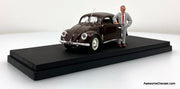 RARE!! 1947 Volkswagen Beetle w/Ferdinand Porsche Figure 1:43 Diecast model Car by Rio