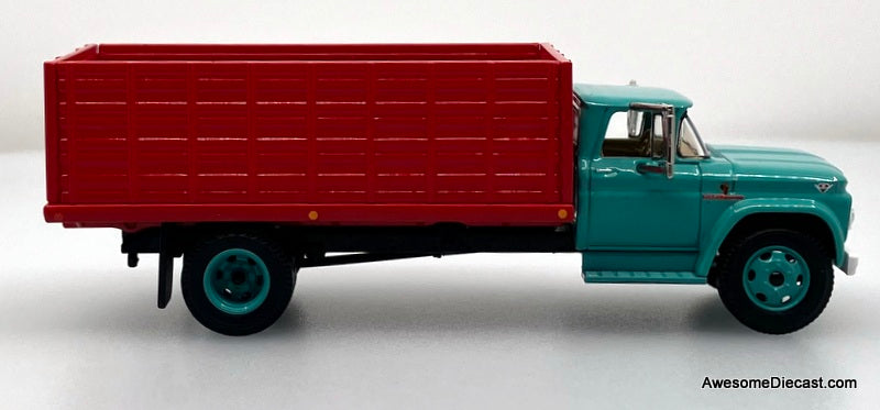 1963 GMC 4000 Single Axle Grain Truck, Turquoise 1:64 Diecast Model Truck DCP by First Gear