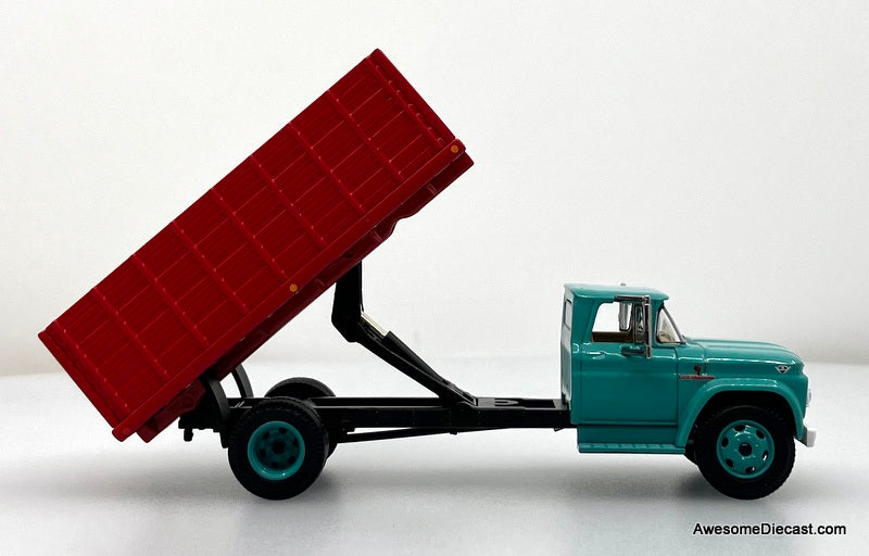 1963 GMC 4000 Single Axle Grain Truck, Turquoise 1:64 Diecast Model Truck DCP by First Gear