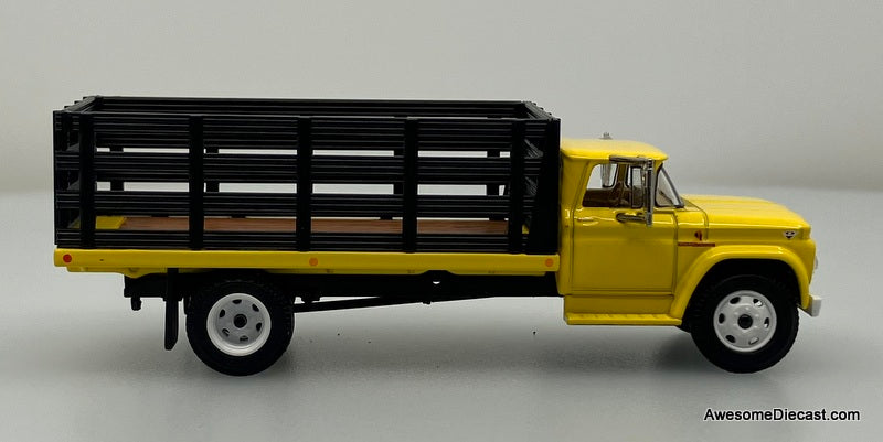 1963 GMC 4000 Single Axle Stake Truck, Yellow 1:64 Diecast Model Truck DCP by First Gear