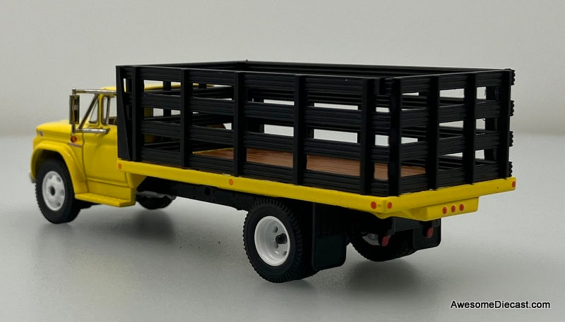 1963 GMC 4000 Single Axle Stake Truck, Yellow 1:64 Diecast Model Truck DCP by First Gear