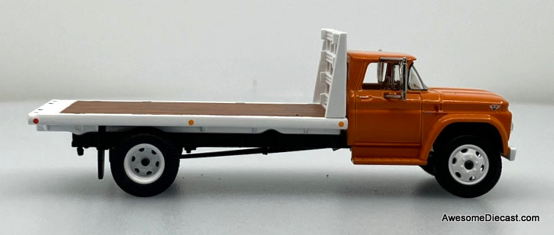 1963 GMC 4000 Single Axle Flat Bed, Orange 1:64 Diecast Model Truck DCP by First Gear