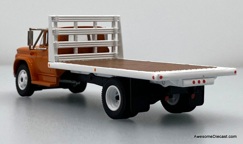 1963 GMC 4000 Single Axle Flat Bed, Orange 1:64 Diecast Model Truck DCP by First Gear