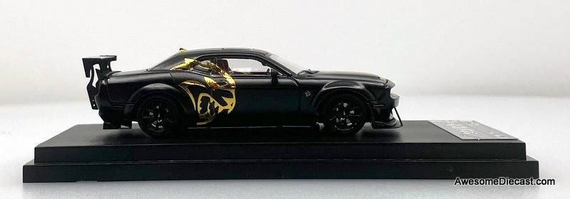 Dodge Challenger SRT Hellcat Wide-Body, Matte Black Midnight Eclipse 1:64 Diecast Model Car by Stance Hunters