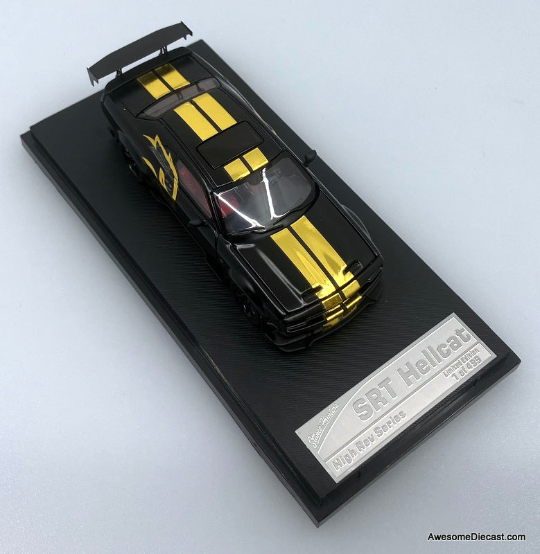 Dodge Challenger SRT Hellcat Wide-Body, Matte Black Midnight Eclipse 1:64 Diecast Model Car by Stance Hunters
