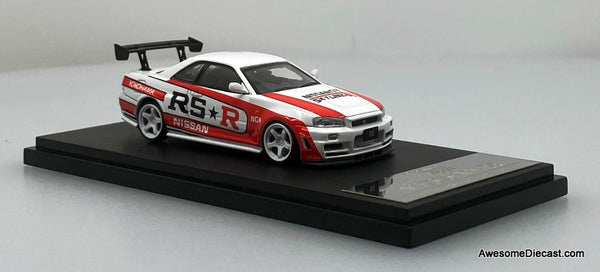 Nissan Skyline GT-R R34 Nizmo Z-Tune , White RSR 1:64 Diecast