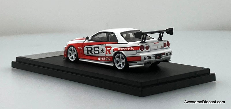Nissan Skyline GT-R R34, White RSR 1:64 Diecast Model Car by Fuji