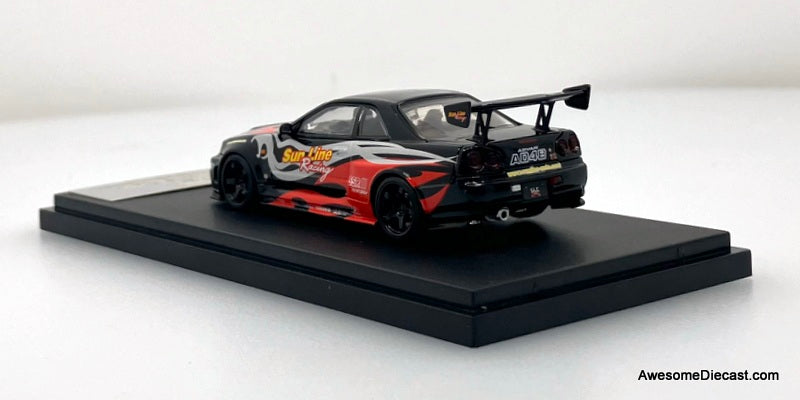 Nissan Skyline GT-R R34 Nizmo Z-Tune, Sun Line Racing 1:64 Diecast Model Car by Fuji