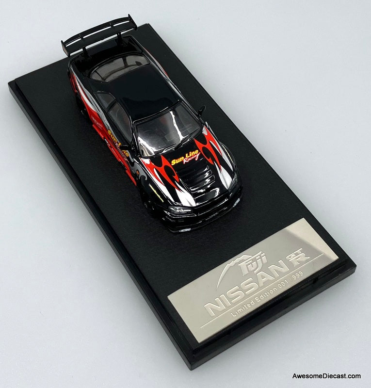 Nissan Skyline GT-R R34 Nizmo Z-Tune, Sun Line Racing 1:64 Diecast Model Car by Fuji