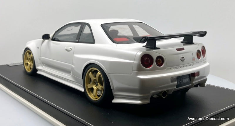 Nissan GT-R R34, Pearlescent White 1:12 Resin Cast Model by Ivy Merit