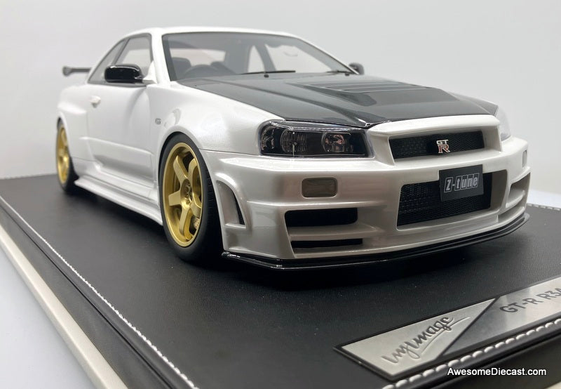 Nissan GT-R R34, Pearlescent White 1:12 Resin Cast Model by Ivy Merit