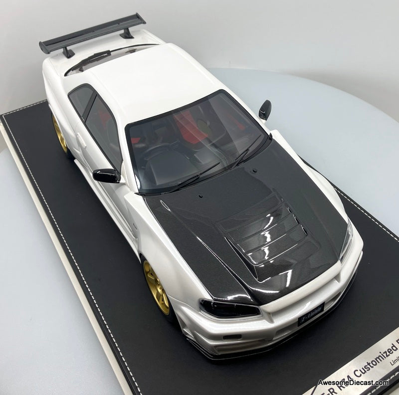 Nissan GT-R R34, Pearlescent White 1:12 Resin Cast Model by Ivy Merit
