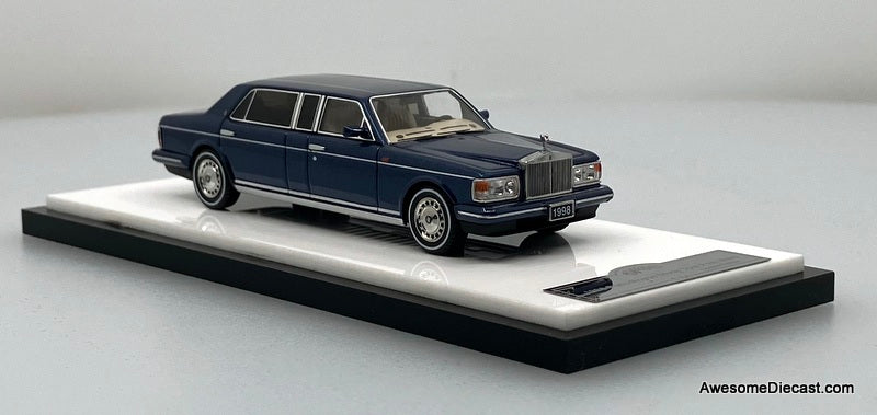 1998 Rolls Royce Silver Spur Mulliner Park Ward, Metallic blue 1:64 Diecast Model Car by GFCC