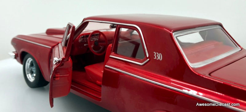 1963 Dodge 330, Metallic Red 1:18 Diecast Model Car by Maisto