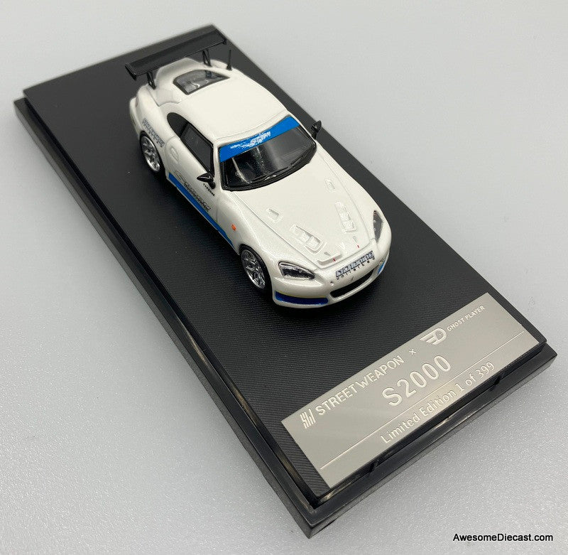 Honda S2000 Spoon Sports, Pearlescent White 1:64 Diecast Metal Car by Street Warrior