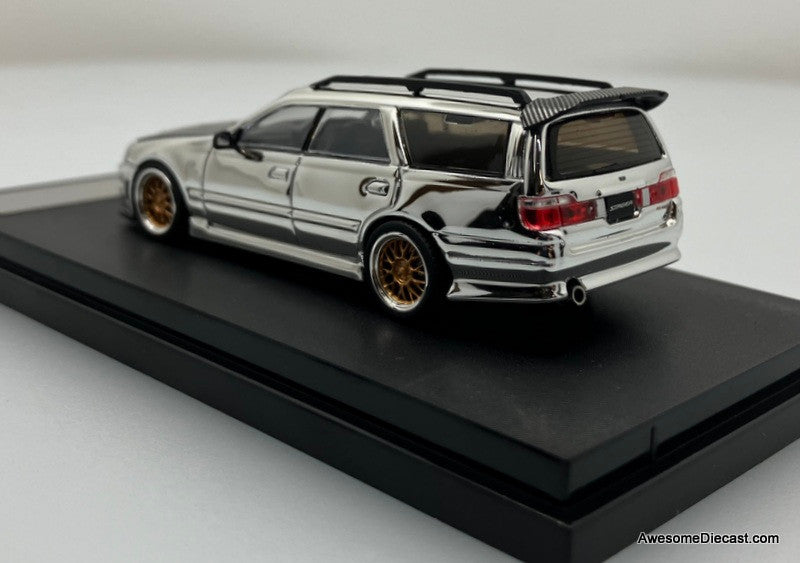 Nissan Stagea 1st Generation R-34, Silver Chrome 1:64 Diecast