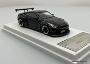 Nissan GTR R-35 Rocket Bunny, Black 1:64 Diecast Model Car by Flame