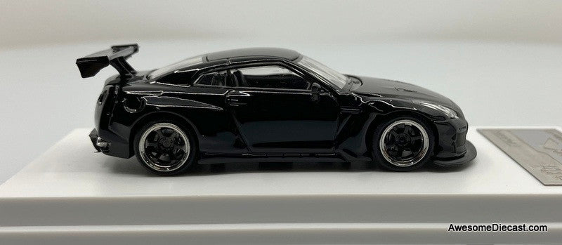 Nissan GTR R-35 Rocket Bunny, Black 1:64 Diecast Model Car by