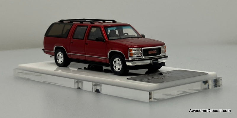 GMC Suburban GMT400 SUV, Metallic Red 1:64 Diecast Model Car by Bliss