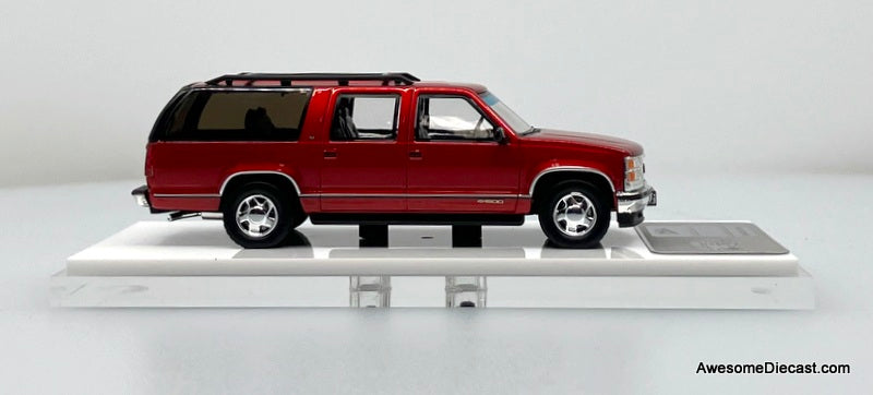 GMC Suburban GMT400 SUV, Metallic Red 1:64 Diecast Model Car by Bliss