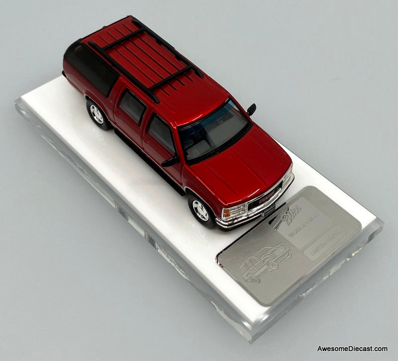 GMC Suburban GMT400 SUV, Metallic Red 1:64 Diecast Model Car by Bliss