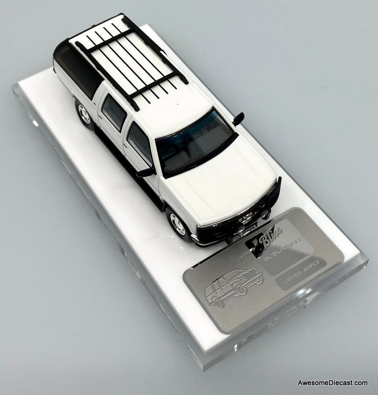 GMC Suburban GMT400 SUV, White 1:64 Diecast Model Car by Bliss