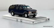 GMC Suburban GMT400 SUV, Metallic Blue 1:64 Diecast Model Car by Bliss