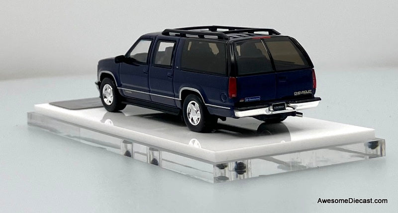 GMC Suburban GMT400 SUV, Metallic Blue 1:64 Diecast Model Car by Bliss