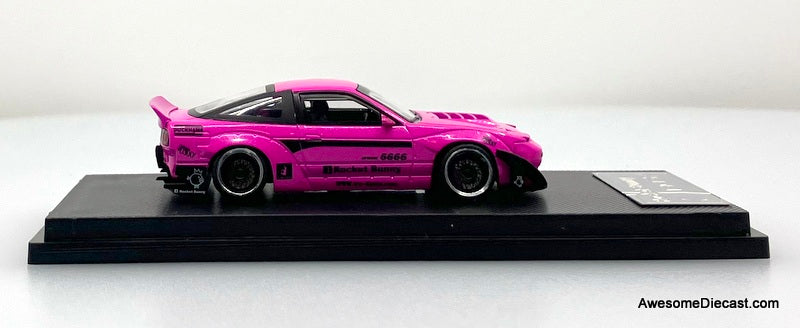 Nissan 180SX Rocket Bunny, Rose Red 1:64 Diecast Model Car by Micro Turbo