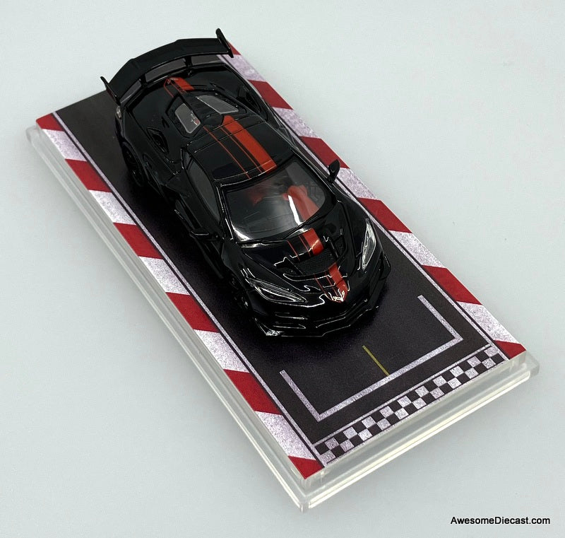 Chevrolet Corvette C8 ZR1, Black 1:64 Diecast Model Car by Fine
