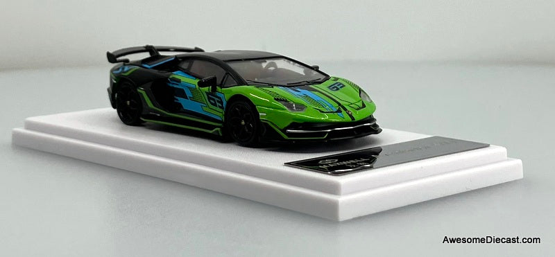 Lamborghini Aventador SVJ 63, Black/Green 1:64 Diecast Model Car by Maxwell