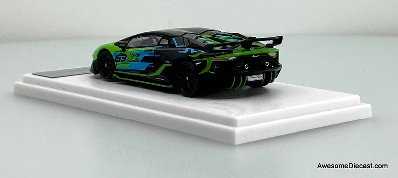 Lamborghini Aventador SVJ 63, Black/Green 1:64 Diecast Model Car by Maxwell