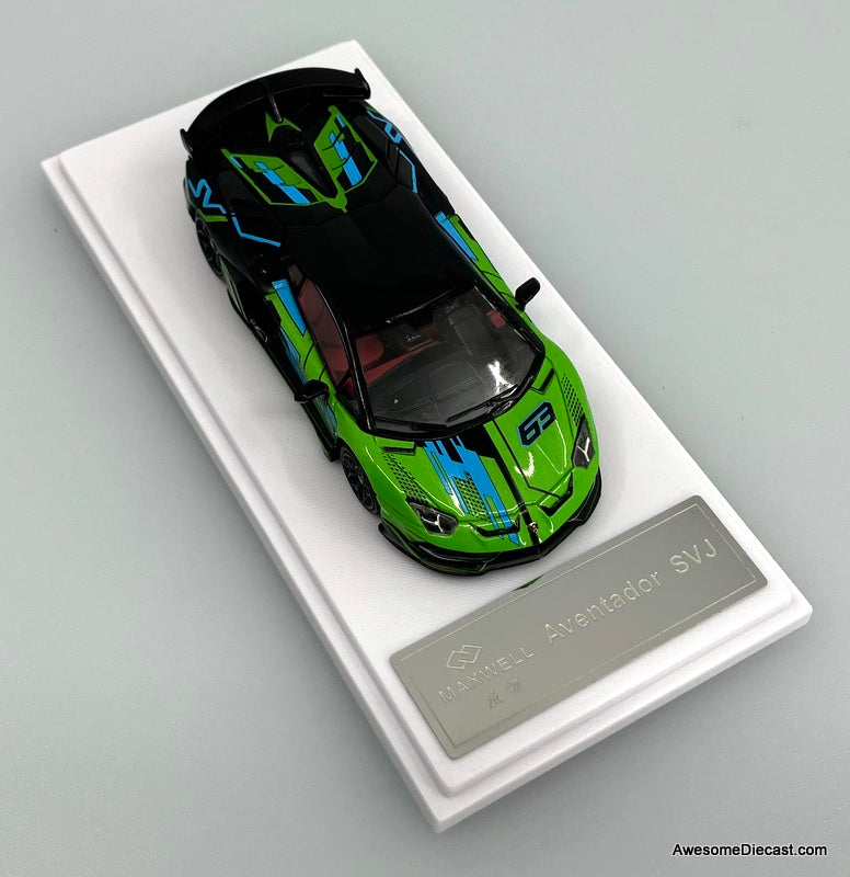 Lamborghini Aventador SVJ 63, Green/Black 1:64 Diecast Model Car by Maxwell
