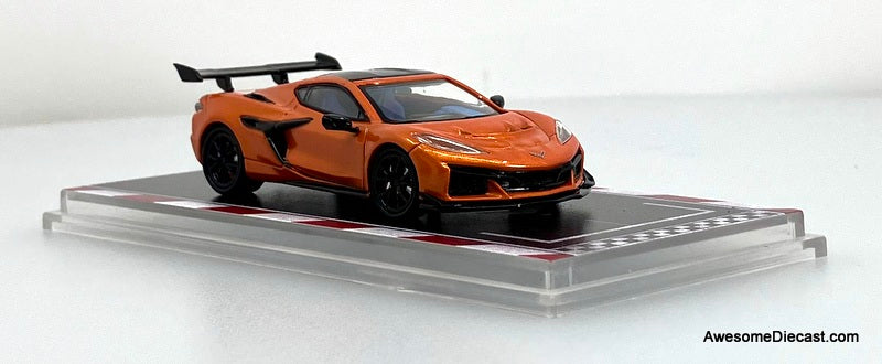 Chevrolet Corvette C8 ZR1, Flame Orange 1:64 Diecast Model Car by Fine Works64