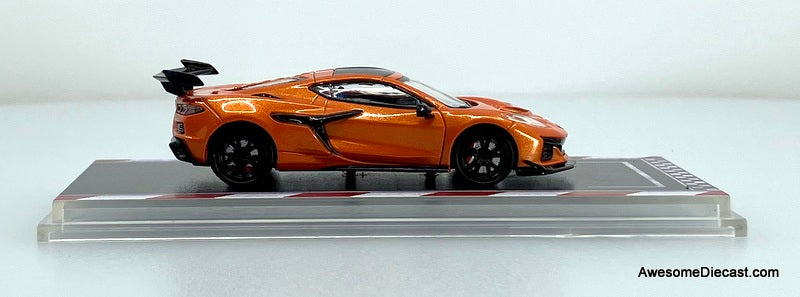 Chevrolet Corvette C8 ZR1, Flame Orange 1:64 Diecast Model Car by Fine Works64