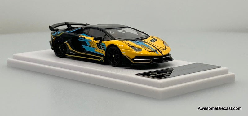 Lamborghini Aventador SVJ 63, Yellow/Black 1:64 Diecast Model Car by Maxwell
