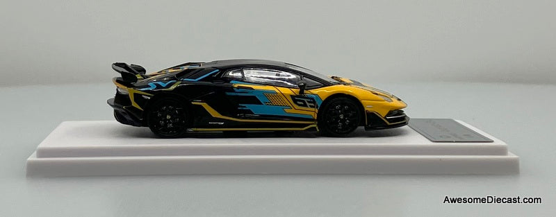 Lamborghini Aventador SVJ 63, Yellow/Black 1:64 Diecast Model Car by Maxwell