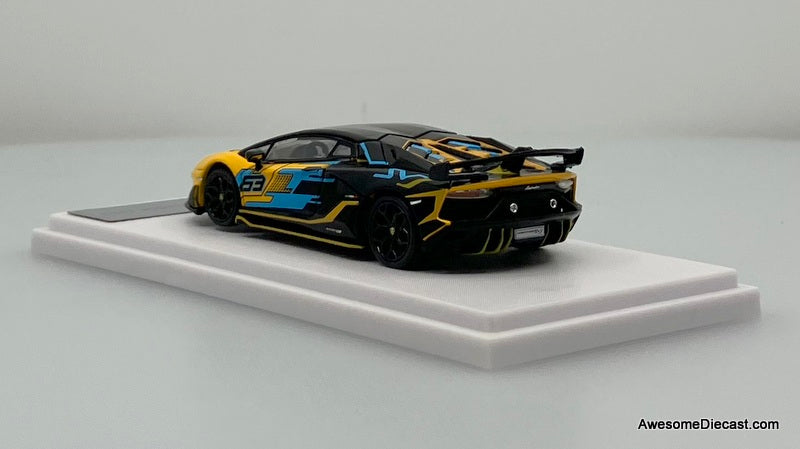 Lamborghini Aventador SVJ 63, Yellow/Black 1:64 Diecast Model Car by Maxwell