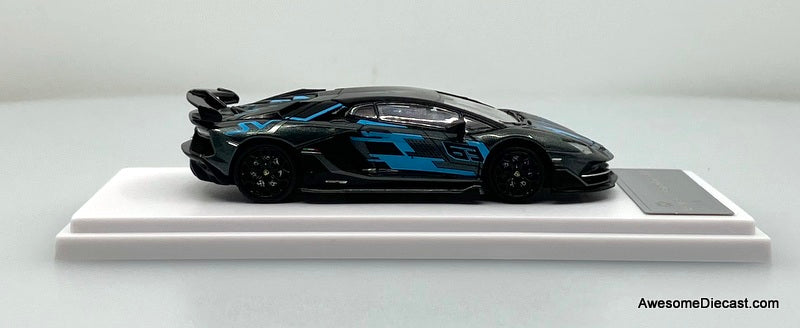 Lamborghini Aventador SVJ 63, Blue/Gray 1:64 Diecast Model Car by Maxwell
