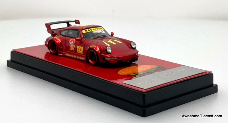 Porsche 964 RWB, Metallic Red McDonalds 1:64 Diecast Model Car by Decode