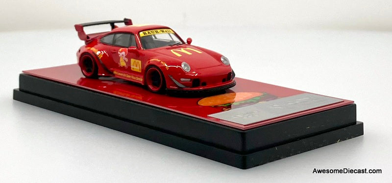 Porsche 993 RWB, Red McDonalds 1:64 Diecast Model Car by Decode
