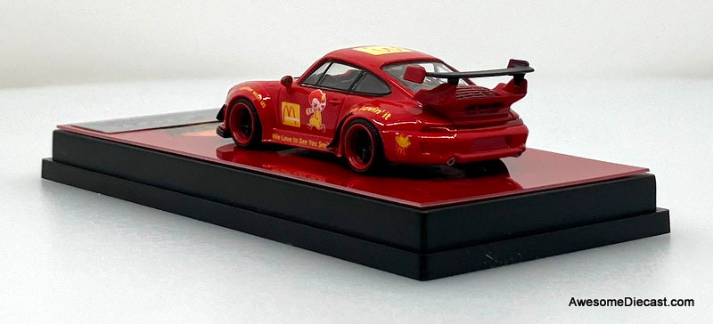 Porsche 993 RWB, Red McDonalds 1:64 Diecast Model Car by Decode
