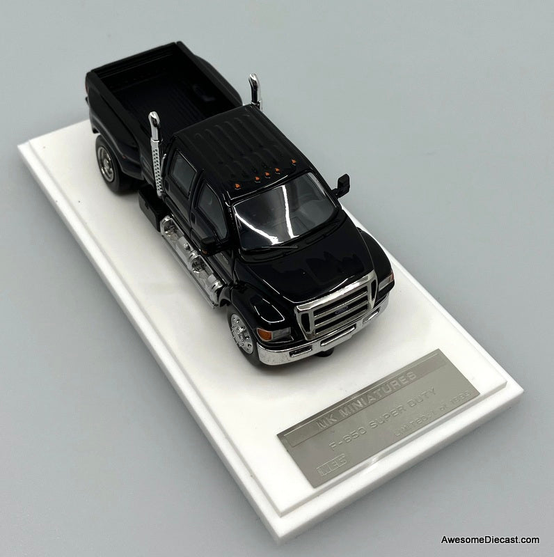Ford F-650 Super Duty Turbo Diesel, Black 1:64 Diecast Model Truck by MK Miniatures