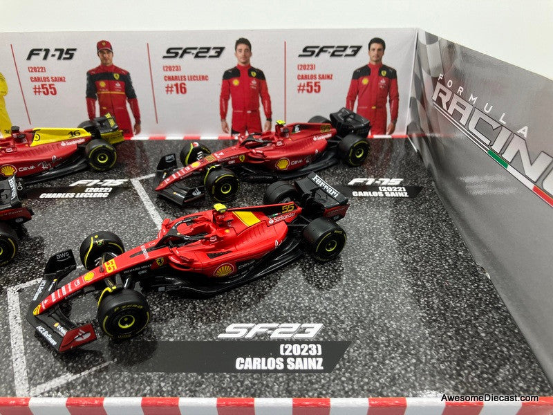 Ferrari Formula One Team 4 Car Set 2021-2023 1:43 Diecast Model Car by Burago