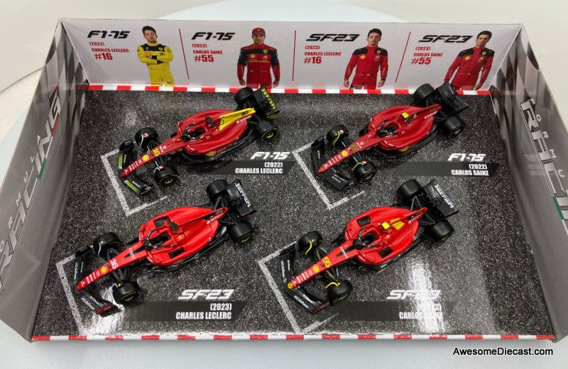 Ferrari F1 ミニカー 1/43 スケール レッド4台セット Ferrari Formula One Team 4 Car Set 2021-2023 1:43 Diecast Model