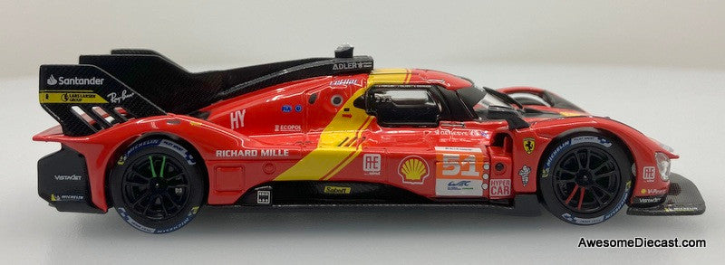 2023 Ferrari 499P #51 24 Hours Le Mans Red 1:43 Diecast Model Car by Burago