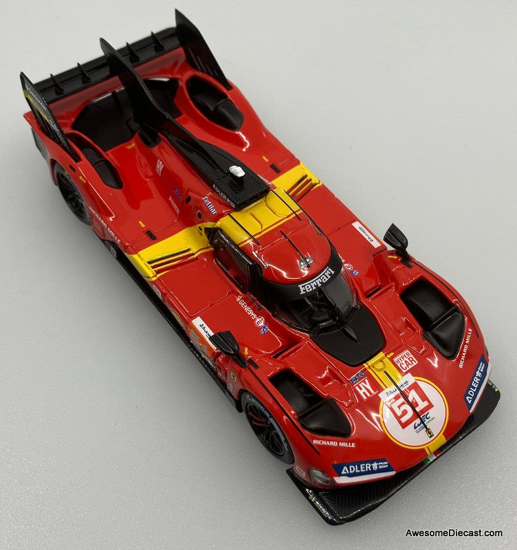 2023 Ferrari 499P #51 24 Hours Le Mans Red 1:43 Diecast Model Car by Burago