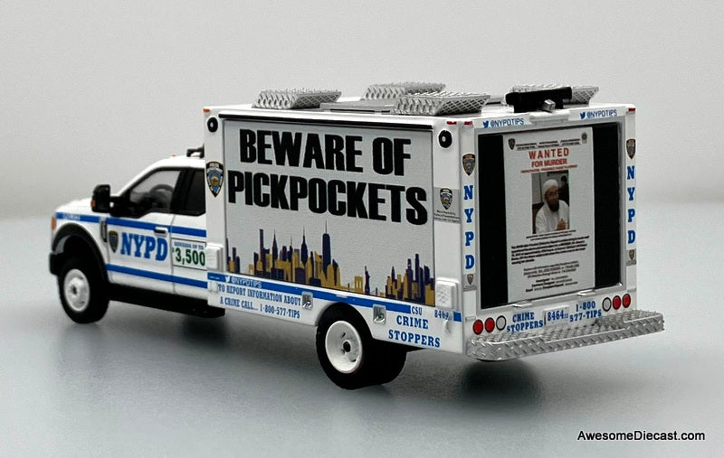 Ford F-550 Truck New York Police Promotional Truck w/Working Light 1:64 Diecast Model Truck by 596 Model
