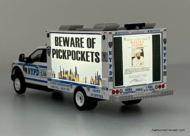Ford F-550 Truck New York Police Promotional Truck w/Working Light 1:64 Diecast Model Truck by 596 Model