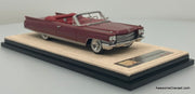 1963 Cadillac Eldorado Biarritz Convertible, Matador Red Metallic 1:43 Resin Cast Model Car by Stamp Models